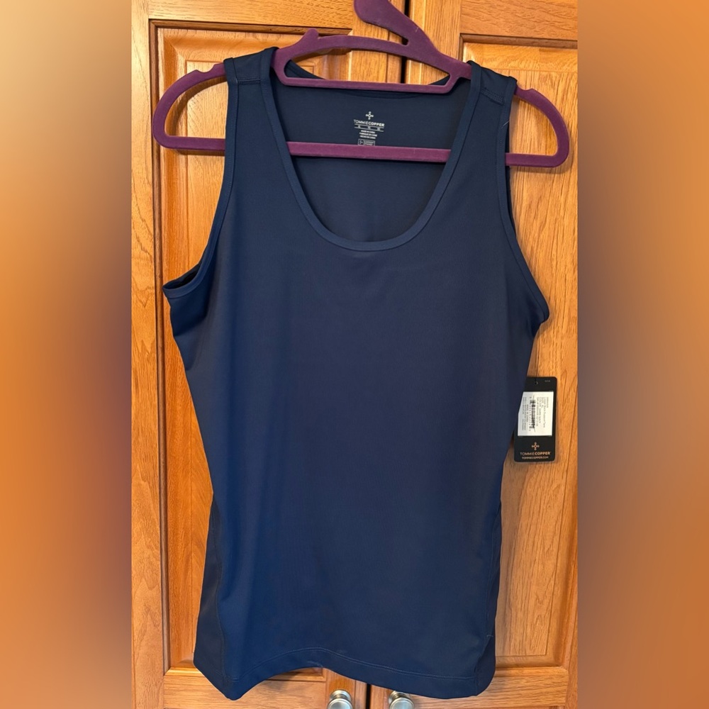 TOMMIE COPPER LOWER BACK SUPPORT TANK, NAVY XL